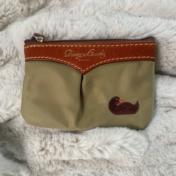 Dooney & Bourke Change Purse Key Holder Khaki and Brown - Picture 1 of 5